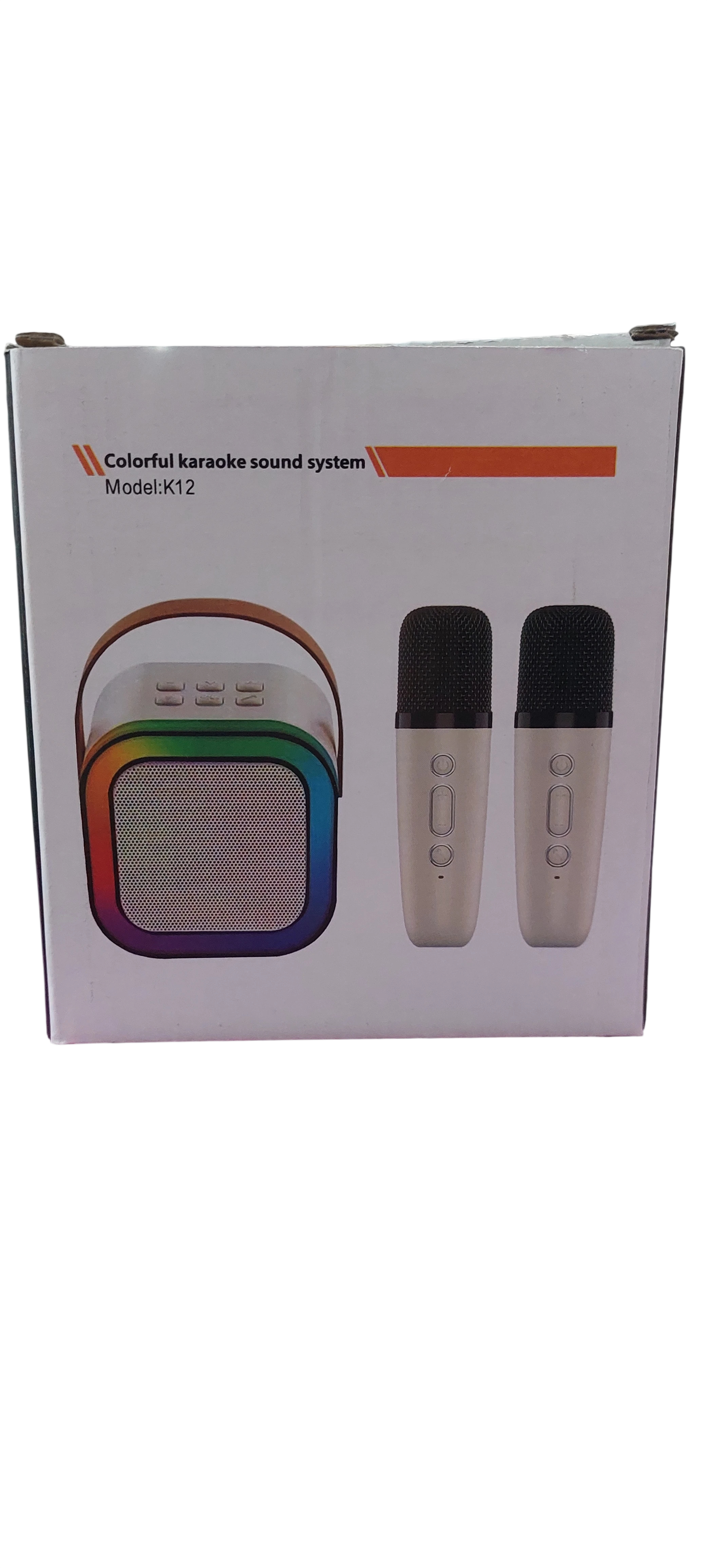 Sistema de Karaoke Portátil Bluetooth con 2 Micrófonos Inalámbricos y Luces LED RGB - Modelo K12