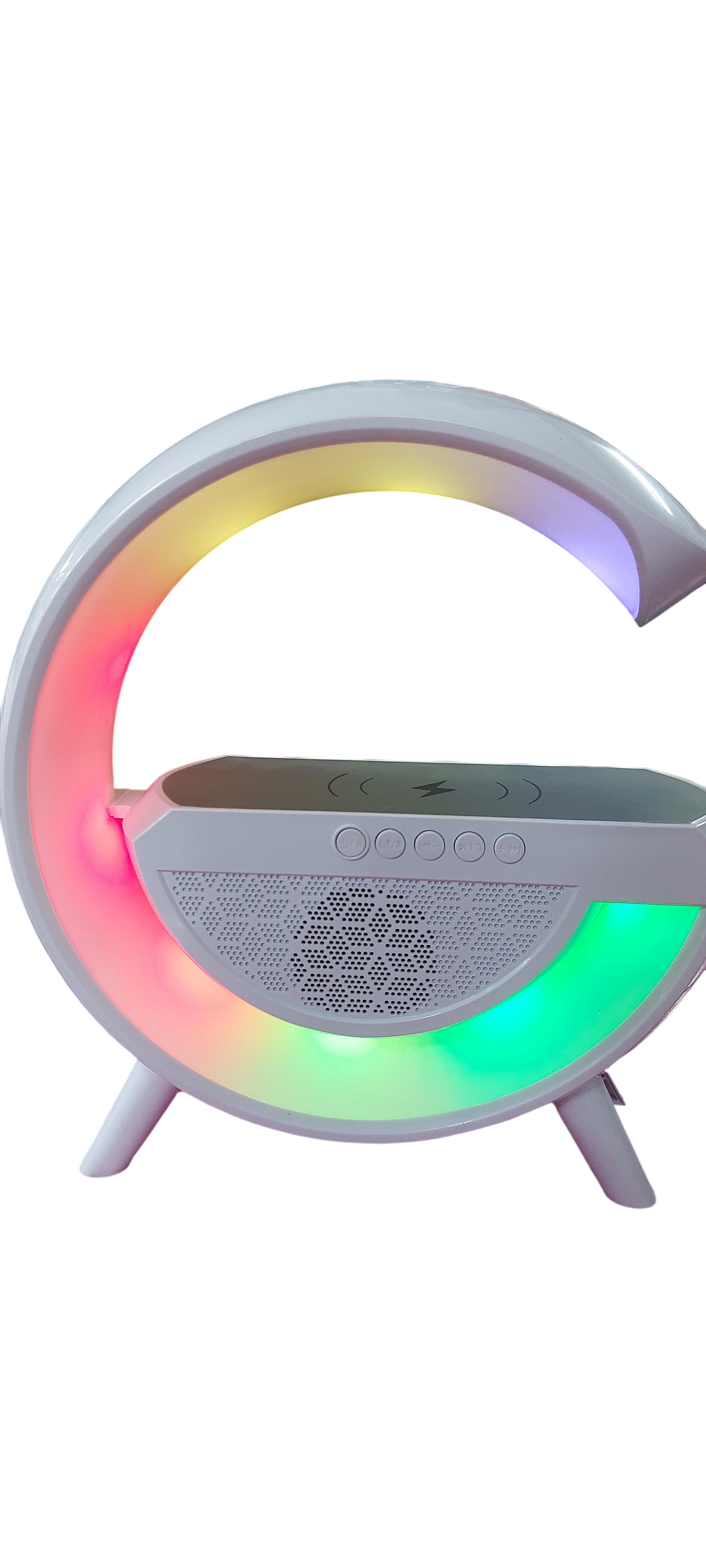 Parlante Bluetooth LED BT2301 con Carga Inalámbrica y Radio FM - Múltiples Colores RGB - 2