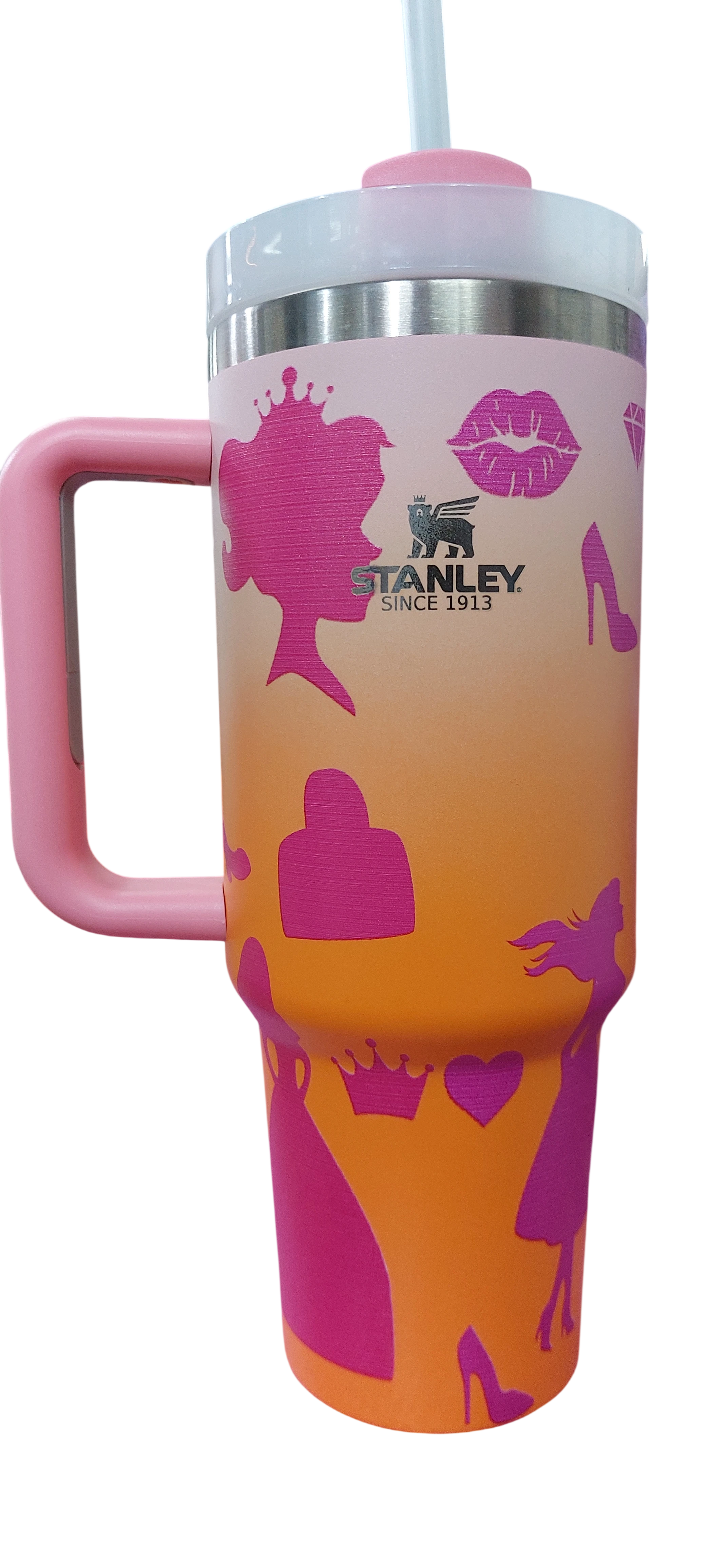 Copo Térmico Stanley Style con Manija y Sorbete Reutilizable 40oz - Acero Inoxidable BPA Free