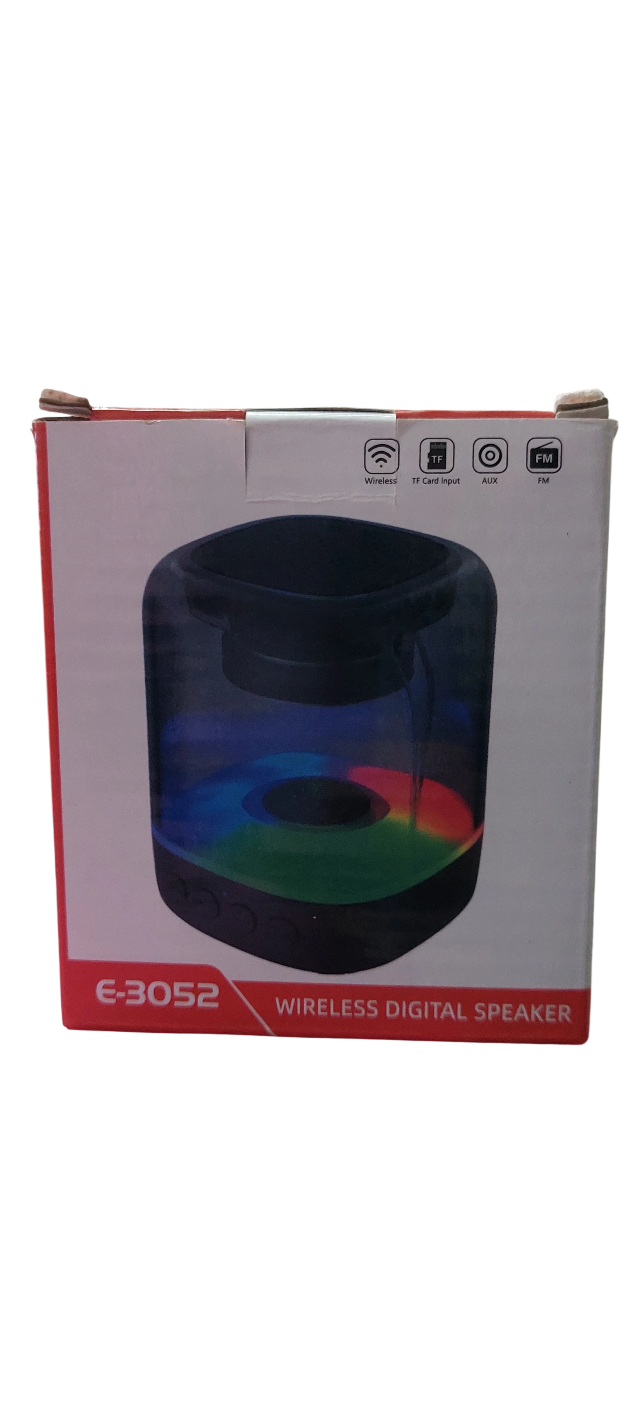 Parlante Bluetooth Inalámbrico E-3052 con Luz RGB y Carcasa Transparente