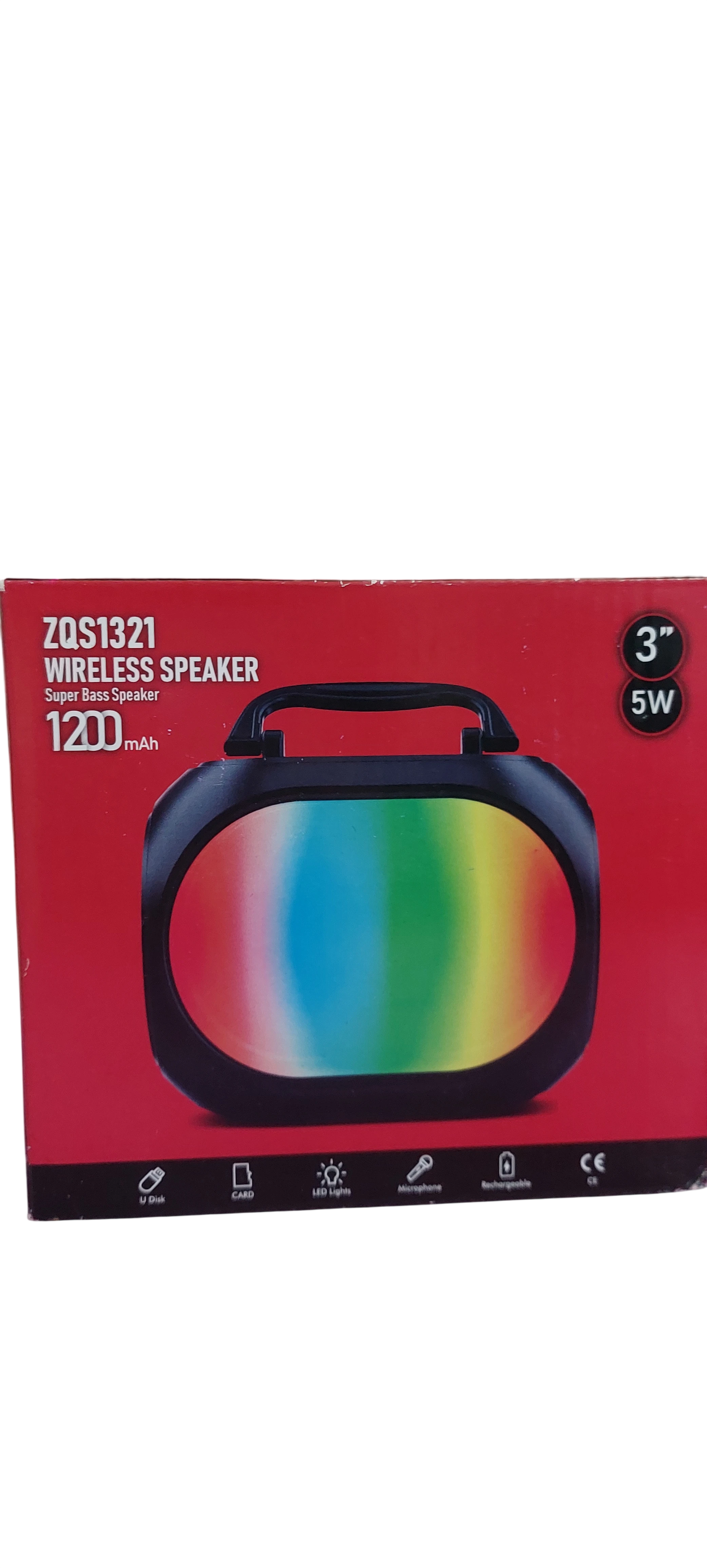 Parlante Bluetooth Inalámbrico ZQS1321 Super Bass con Luces LED RGB 5W 1200mAh