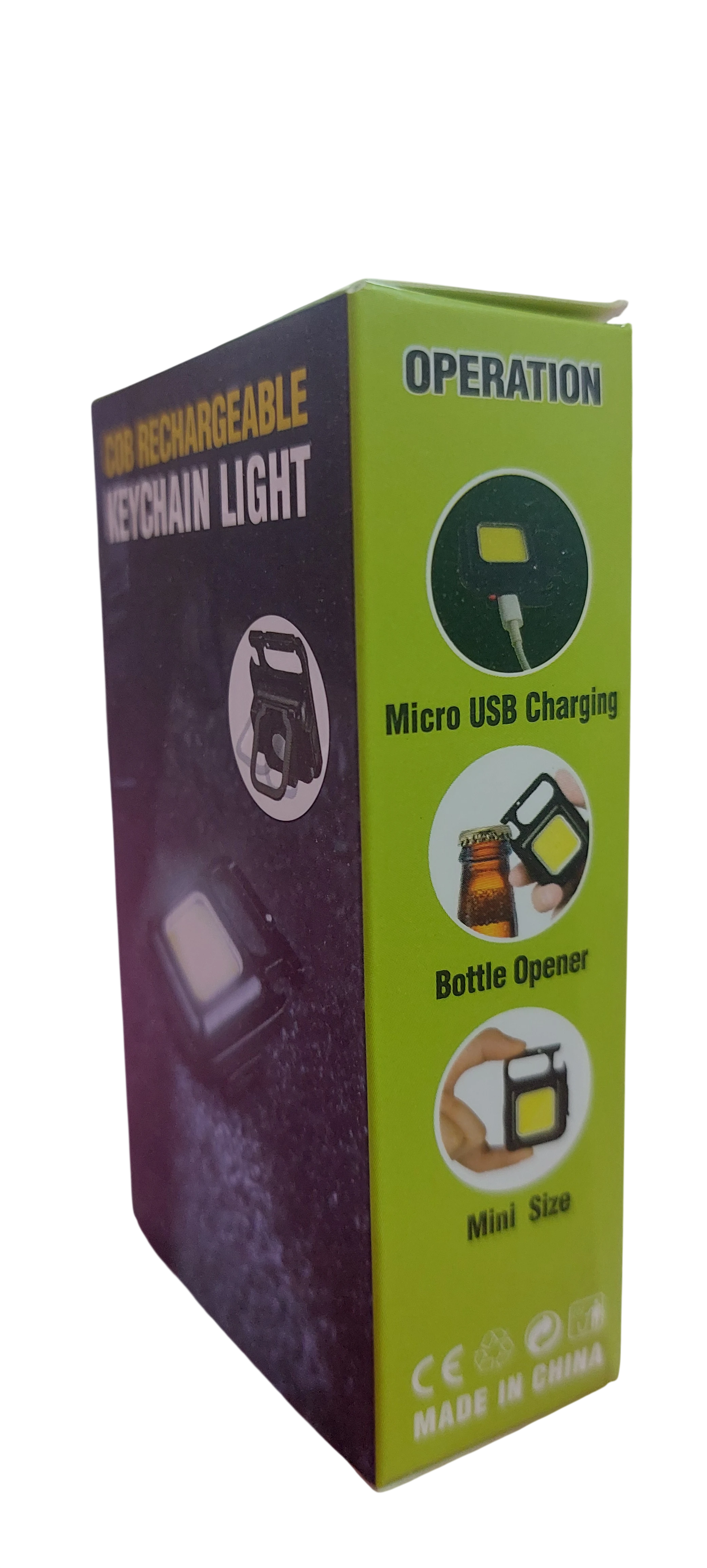 Mini Linterna Llavero COB Recargable USB con Gancho Mosquetón - 2