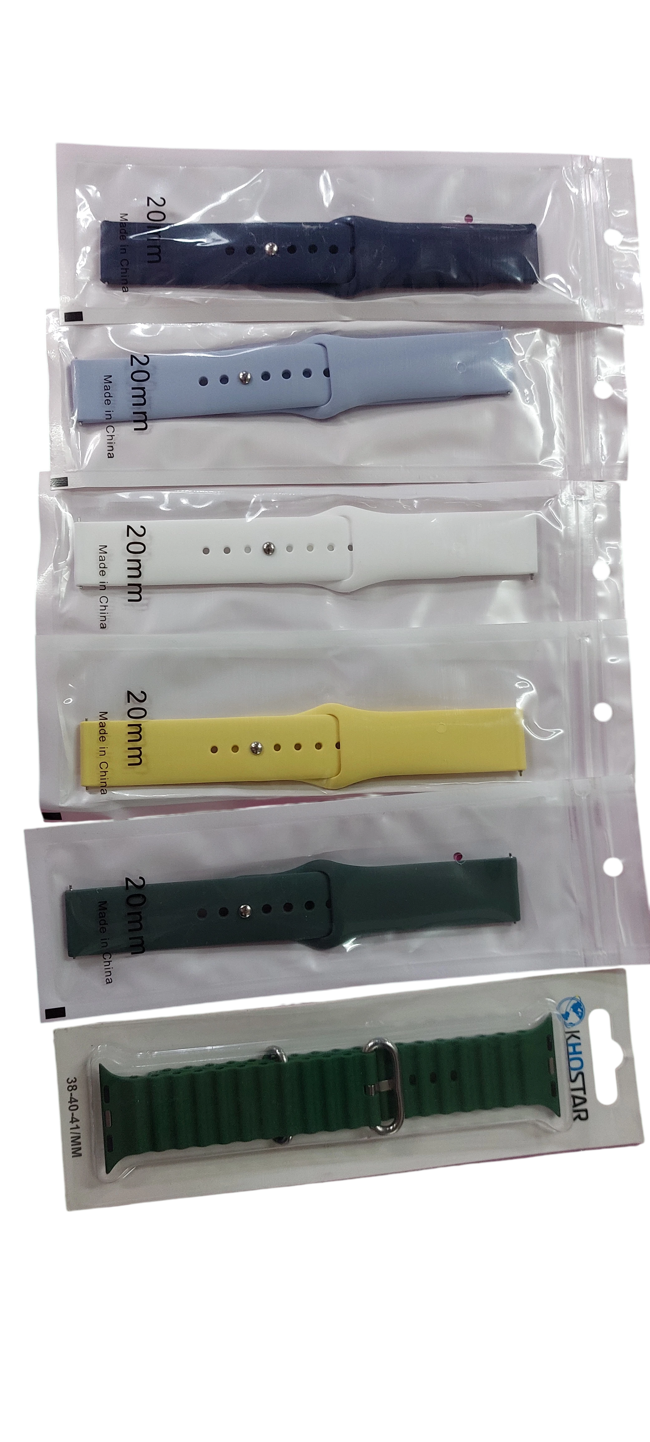 Correas de Silicona para Smartwatch 20mm y 38-40-41mm Pack de 6 Colores