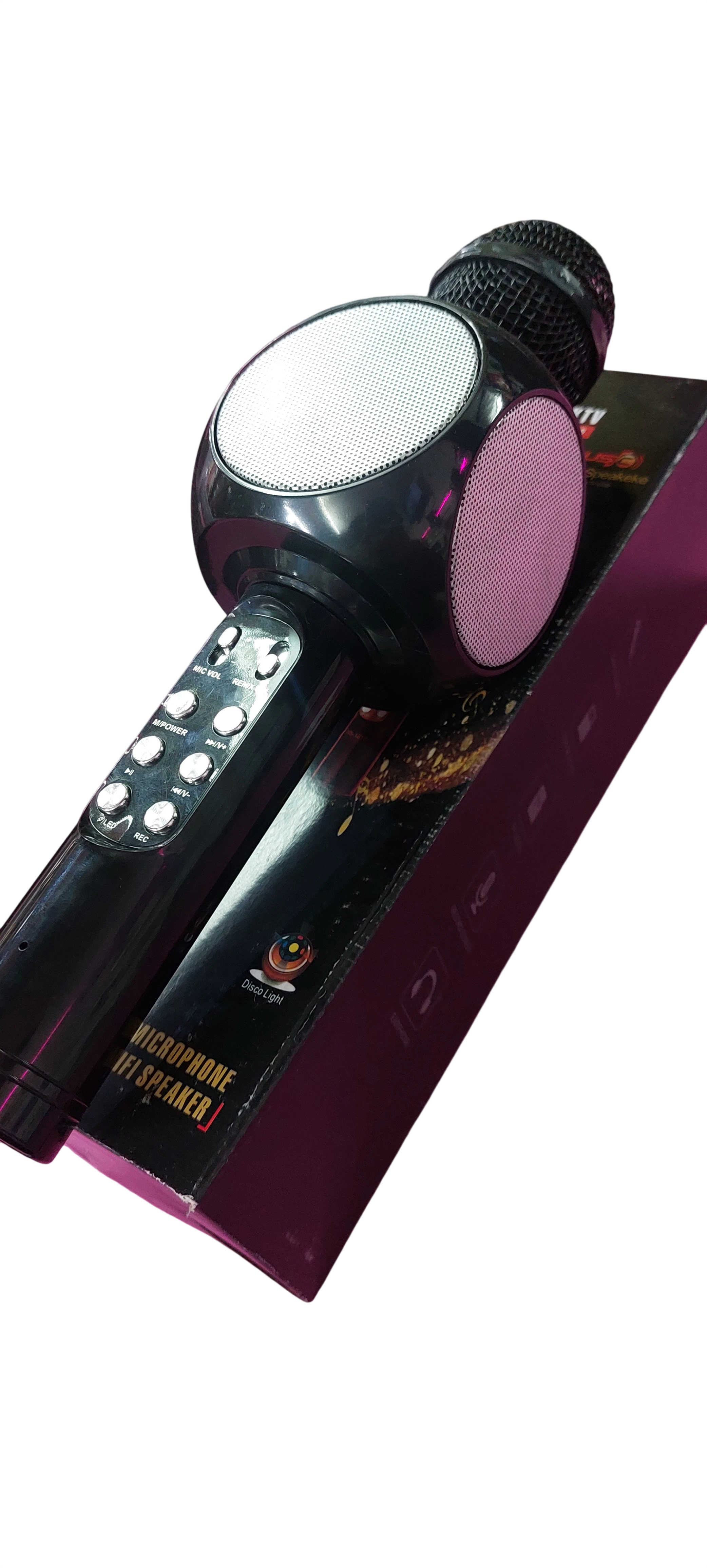 Micrófono Inalámbrico Bluetooth Karaoke con Parlante Integrado y Luz LED Disco