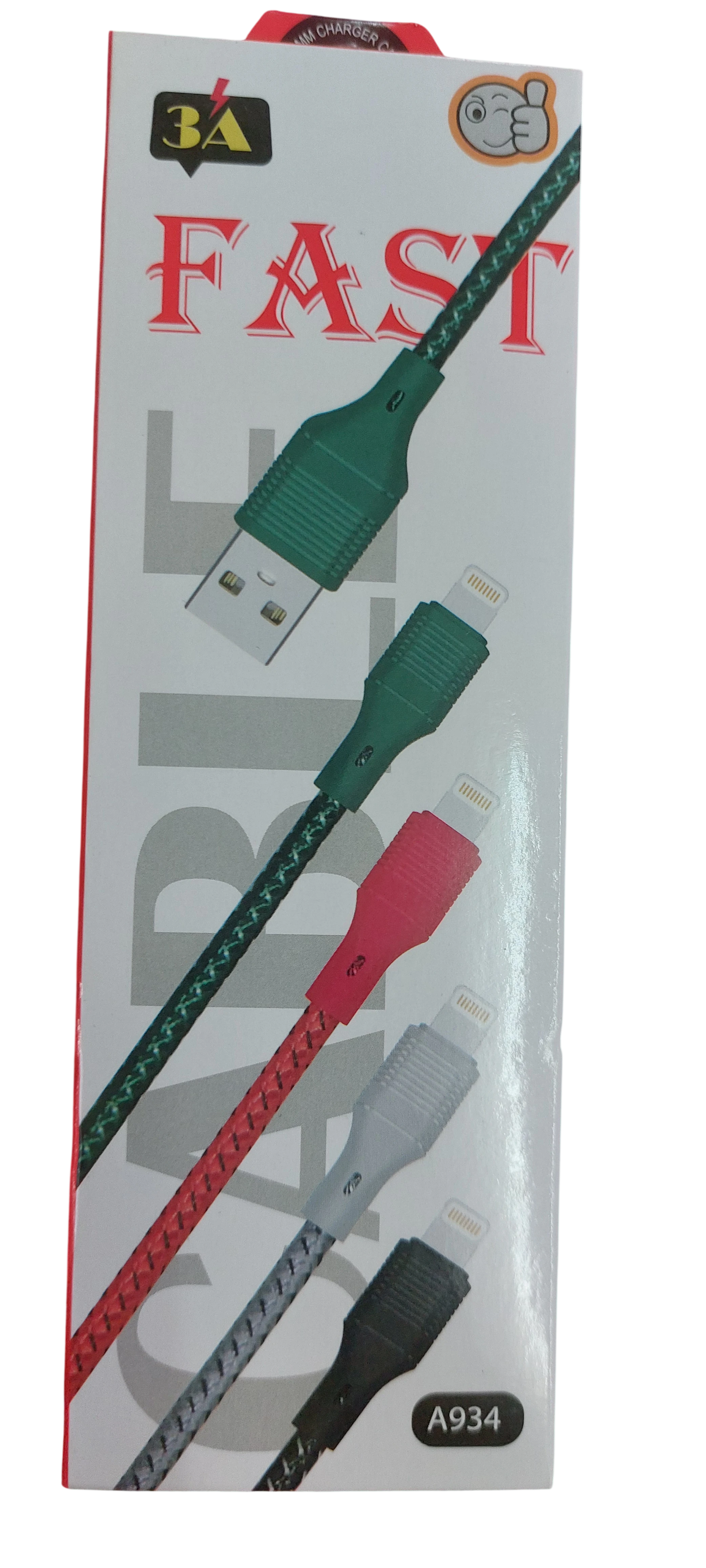 Cable USB a Lightning Fast Charge 3A Trenzado Reforzado A934 - Carga Rápida para iPhone - 2