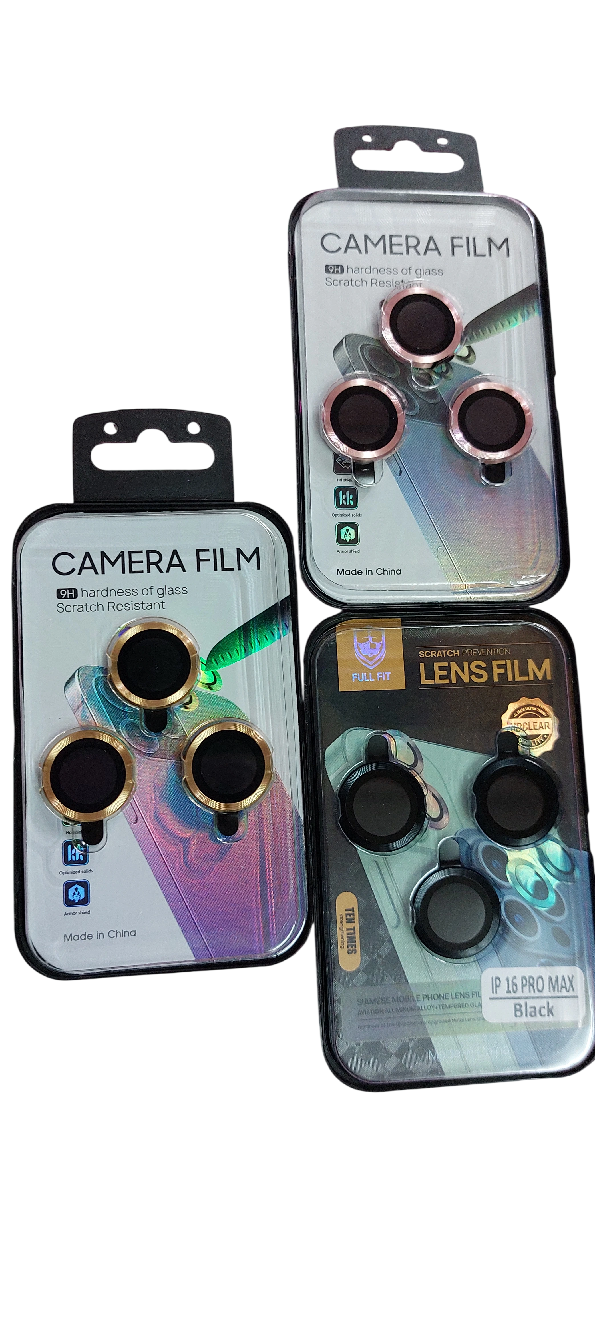 Protector de Lente de Cámara con Cristales para iPhone 16 Pro / 16 Pro Max - 9H Vidrio Templado con Diamantes - 3