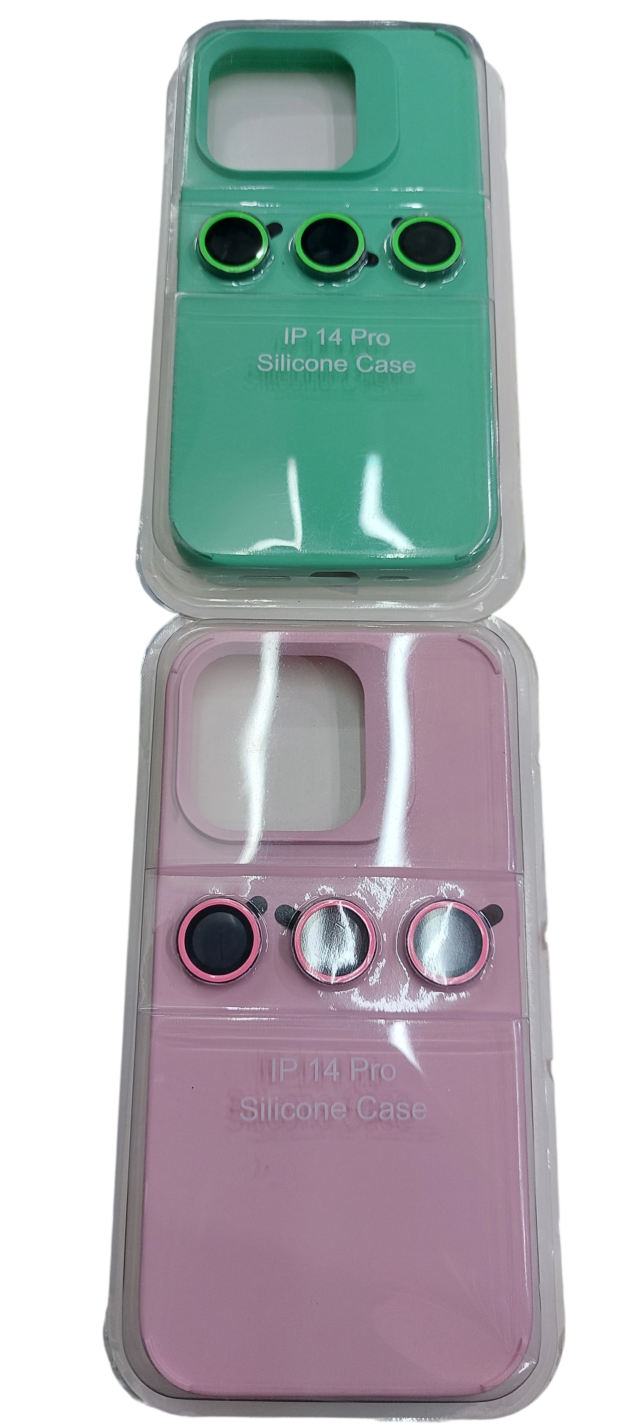 Funda Silicona Rosa con Protector de Lentes para iPhone 14 Pro - 2