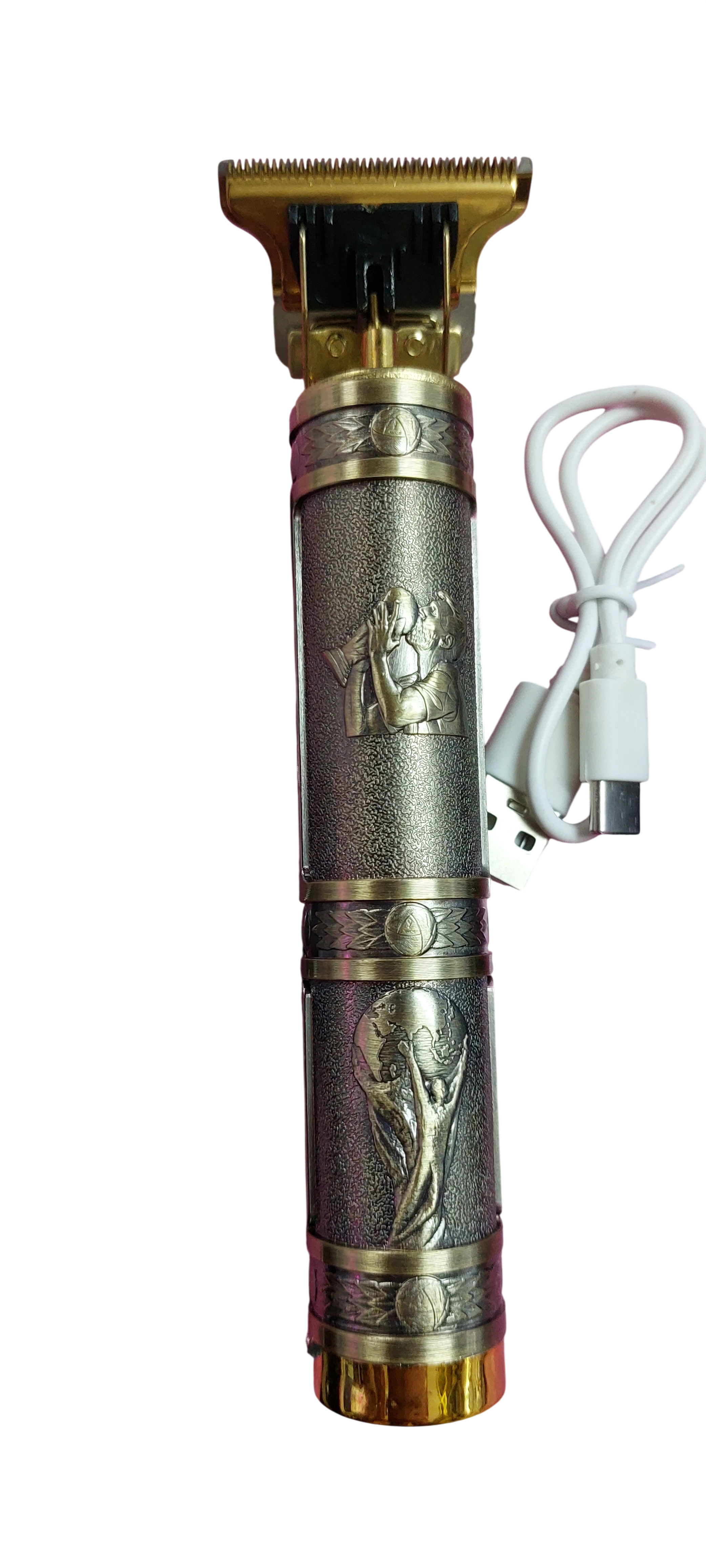 Cortadora de Cabello Profesional Inalámbrica con Diseño Dragón Dorado – Trimmer T-Blade - 5