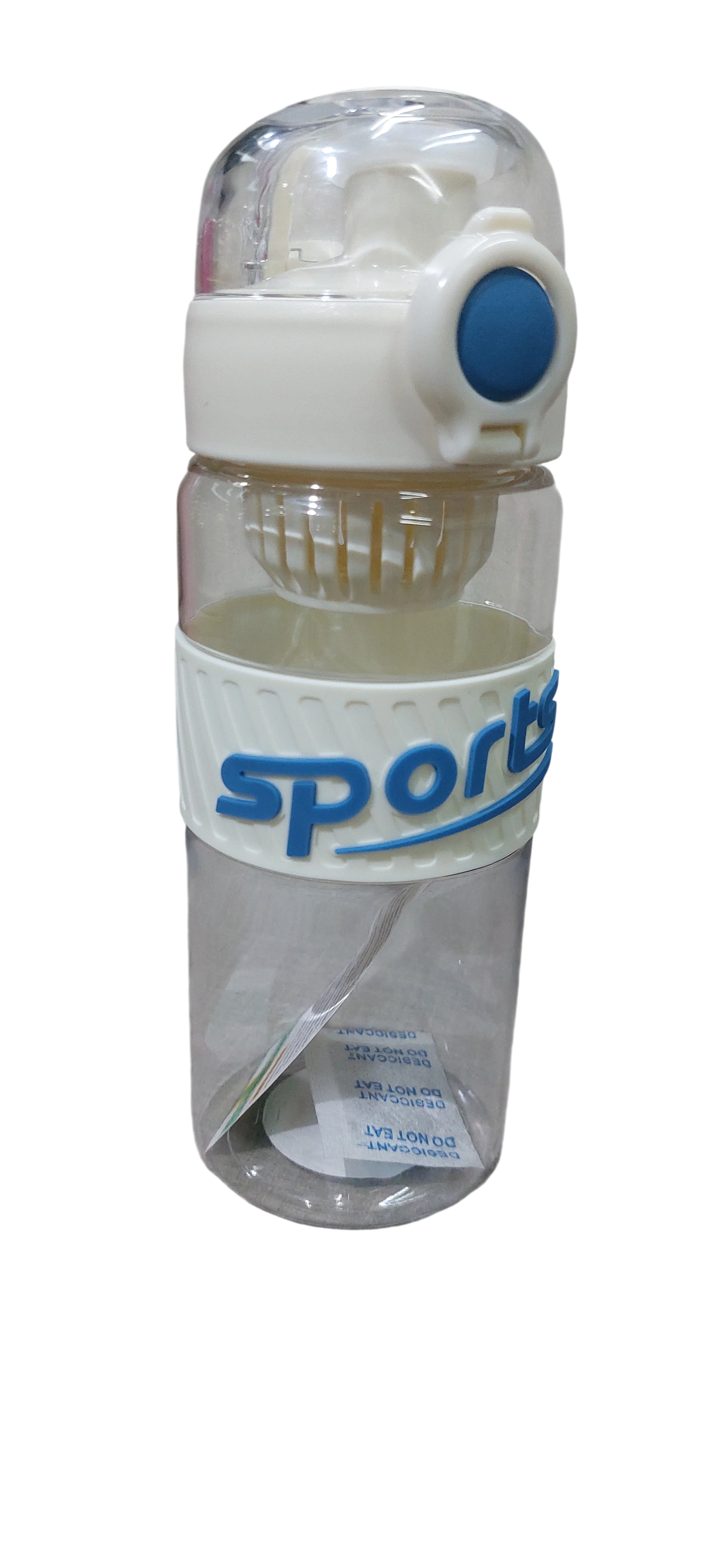 Botella Deportiva Sports con Tapa Flip y Filtro Infusor – Plástico Transparente