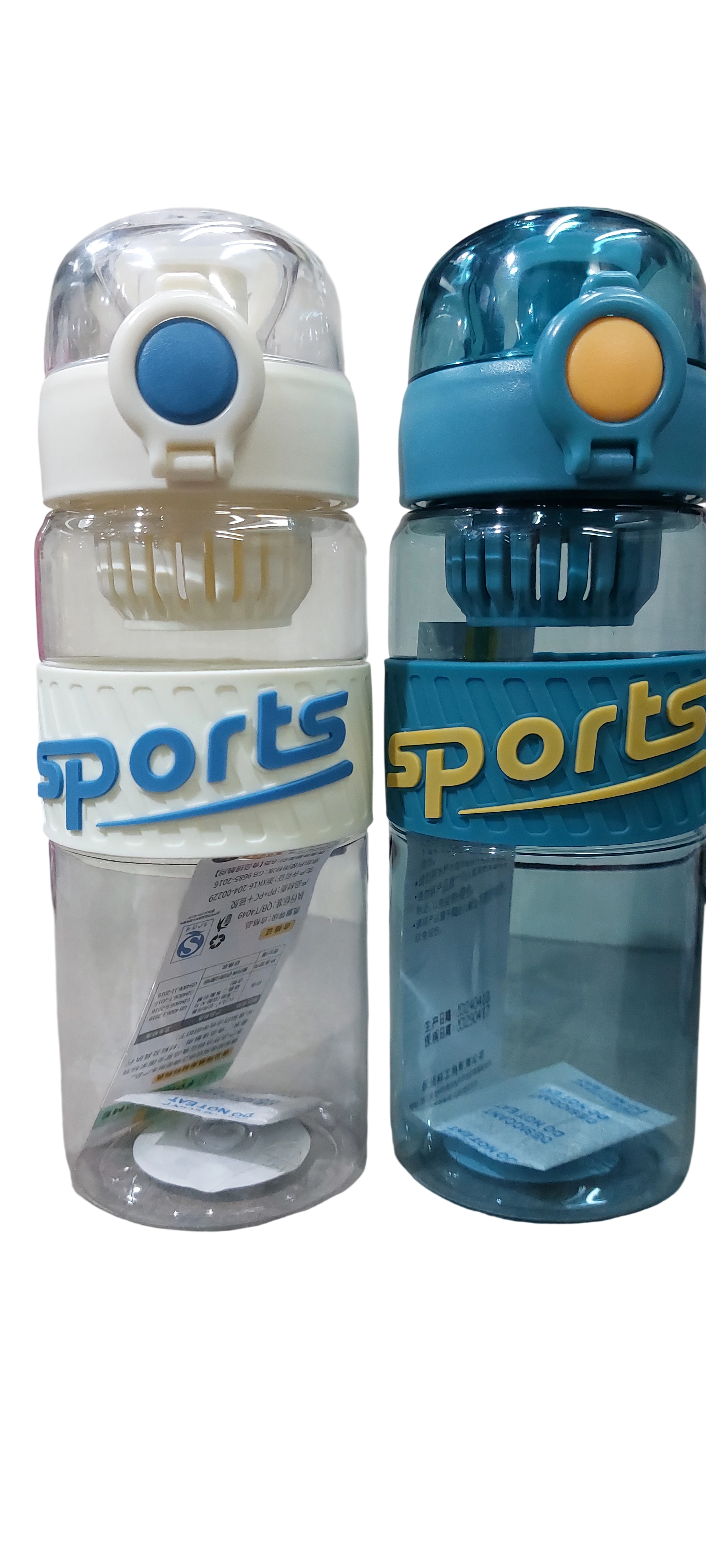 Botella Deportiva Sports con Tapa Flip y Filtro Infusor – Plástico Transparente - 3