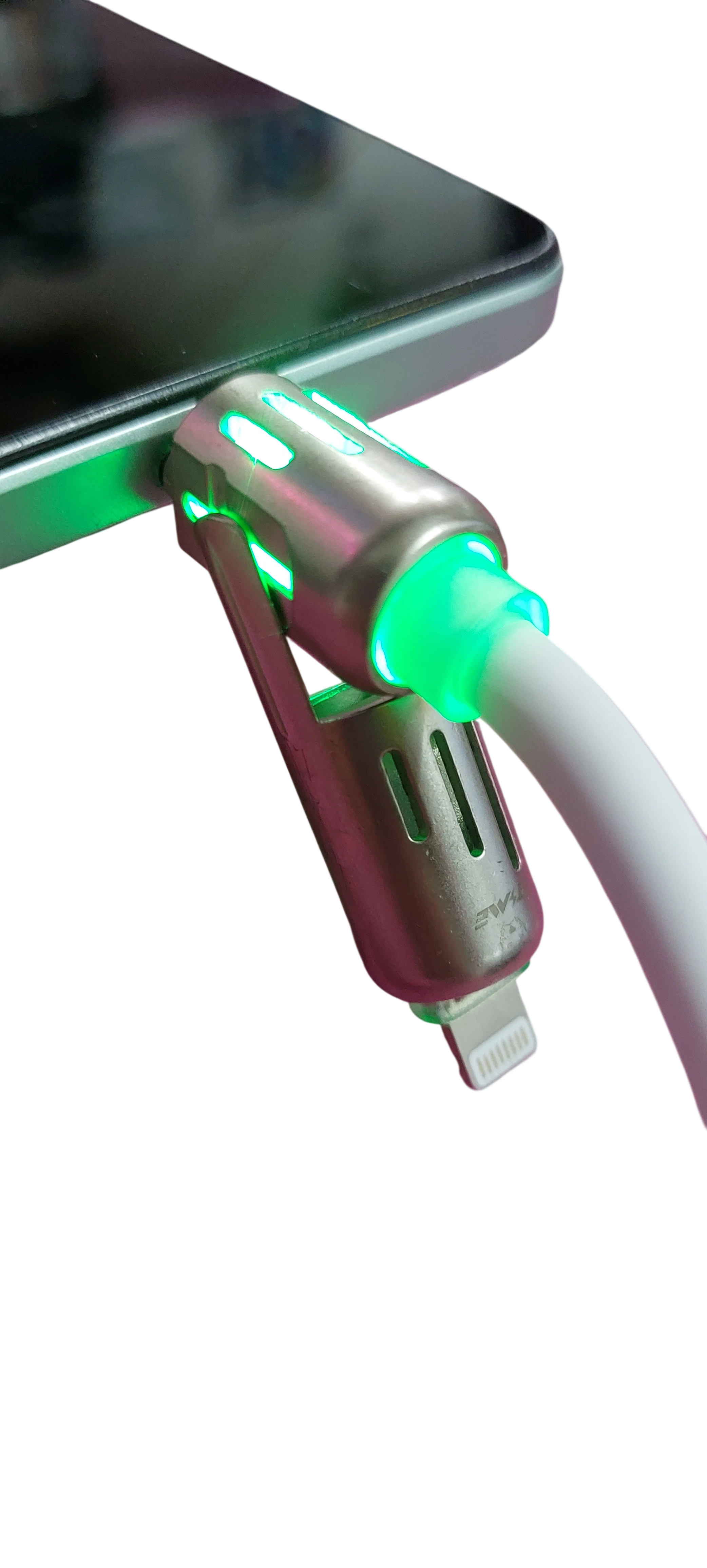 Cable USB-C a Lightning con Conector L 90° y Luz LED Indicador de Carga para iPhone - 3