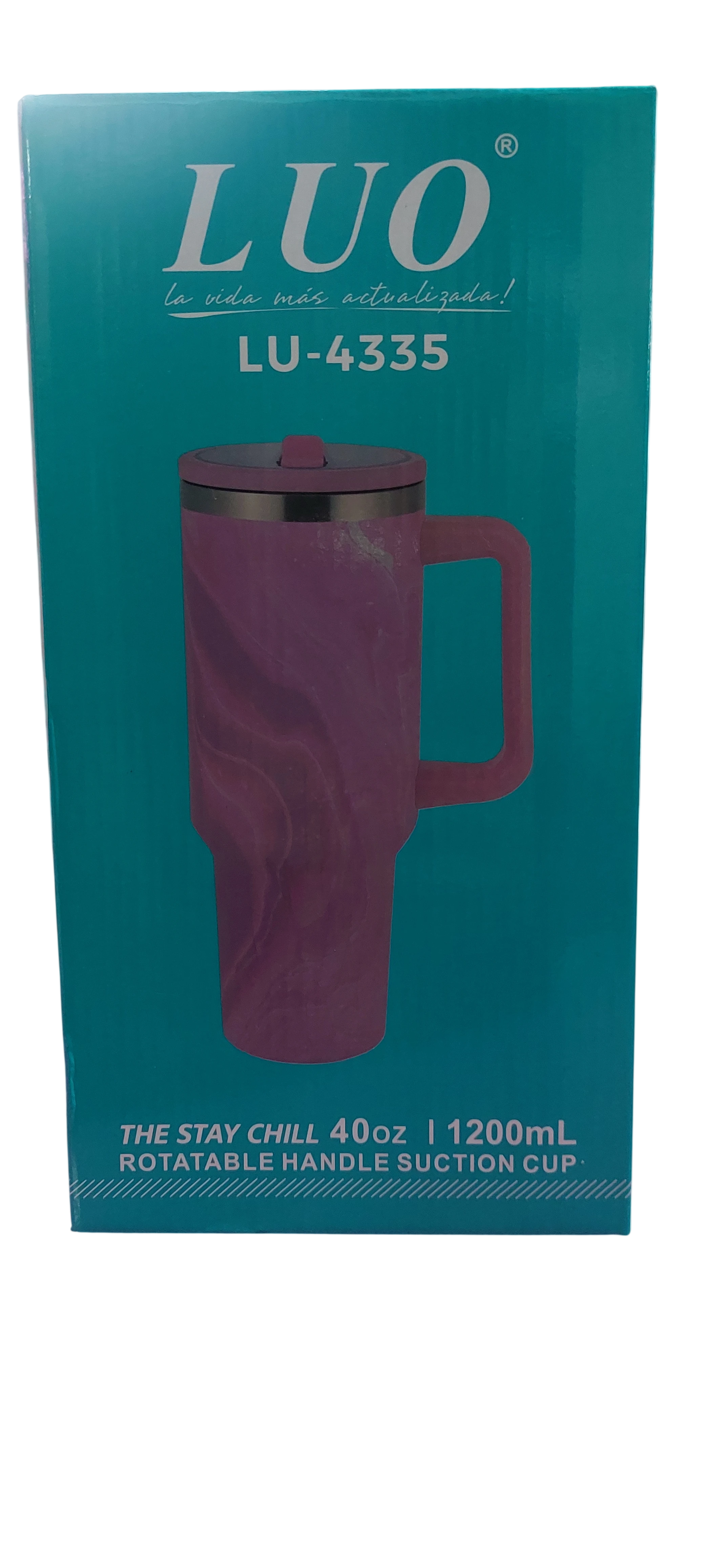 Termo Tumbler Stanley Style 40oz con Manija y Sorbete – Diseño Tie Dye Rosa - 2