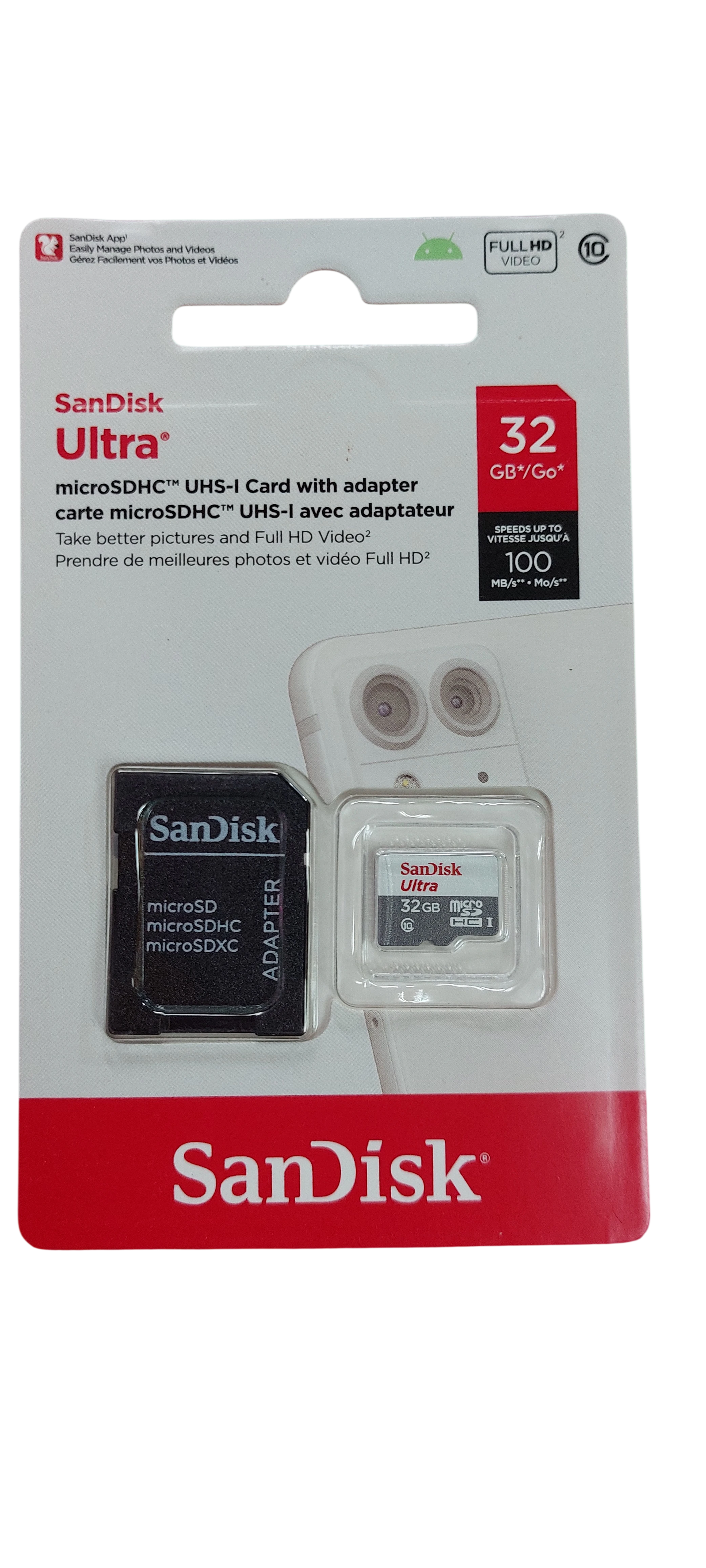 Tarjeta de Memoria MicroSDHC SanDisk Ultra 32GB UHS-I Clase 10 con Adaptador SD