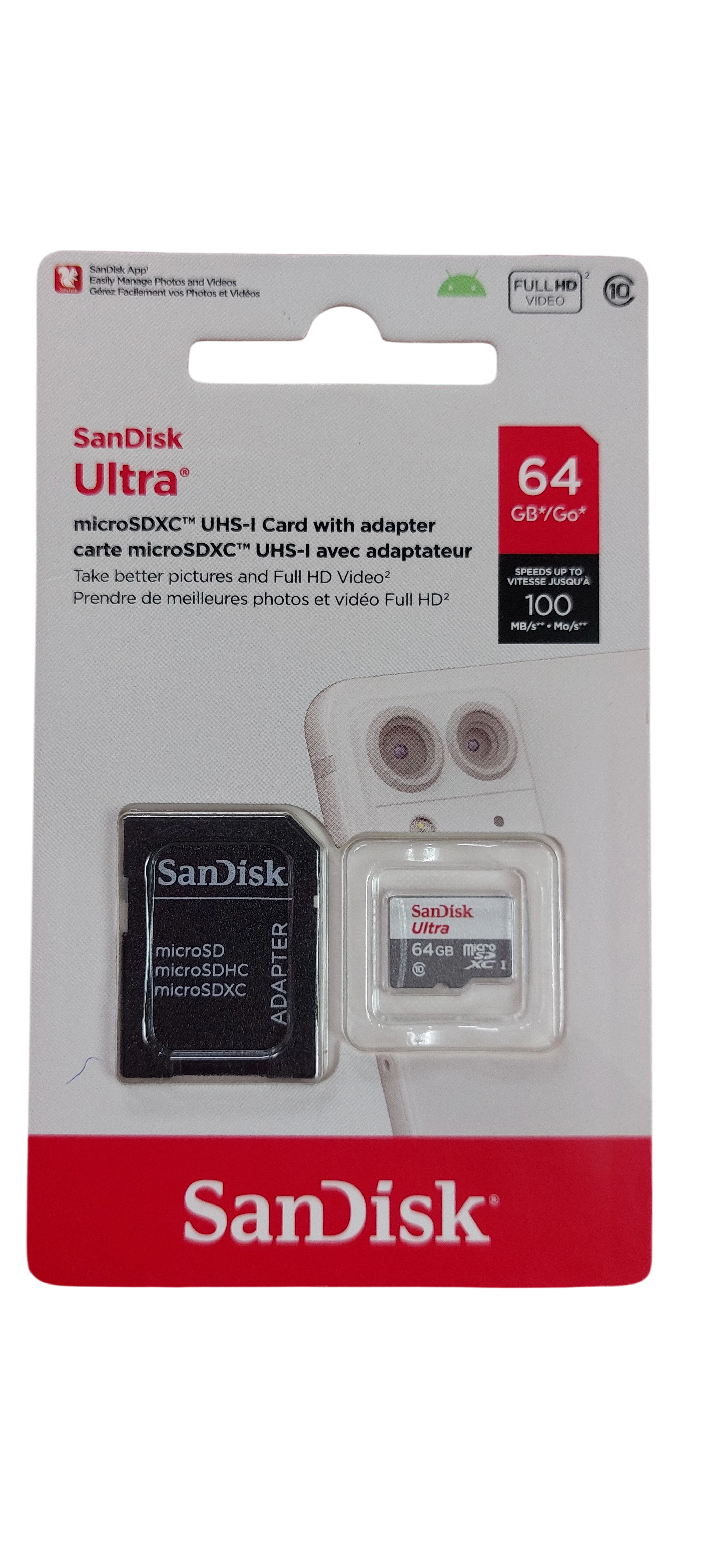 Tarjeta de Memoria MicroSDXC SanDisk Ultra 64GB UHS-I con Adaptador SD - Velocidad hasta 100MB/s