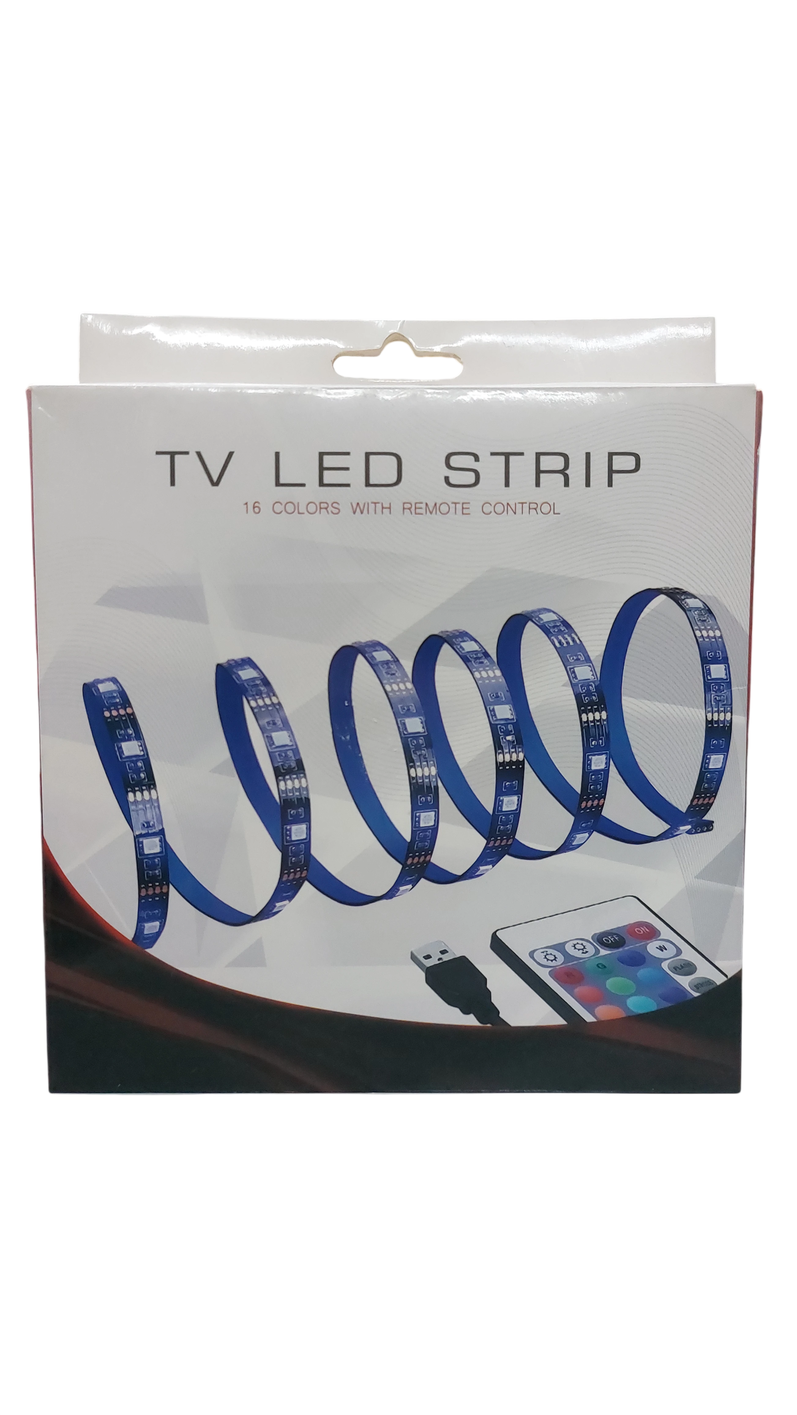 Tira LED RGB para TV con Control Remoto – 16 Colores, Conexión USB