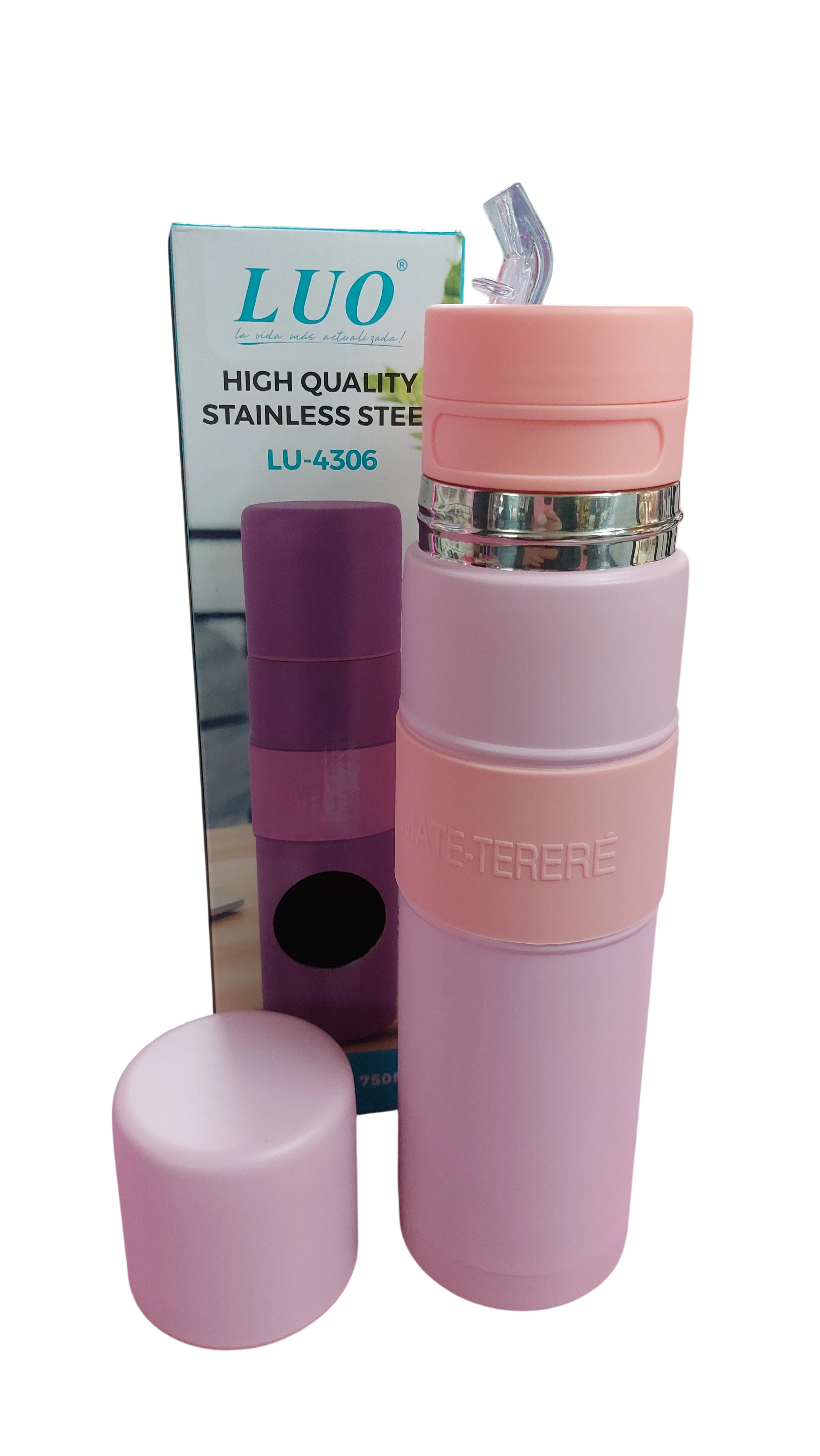 Termo Acero Inoxidable LUO 750ml con Visor - Frío y Calor - Lila/Violeta - 2