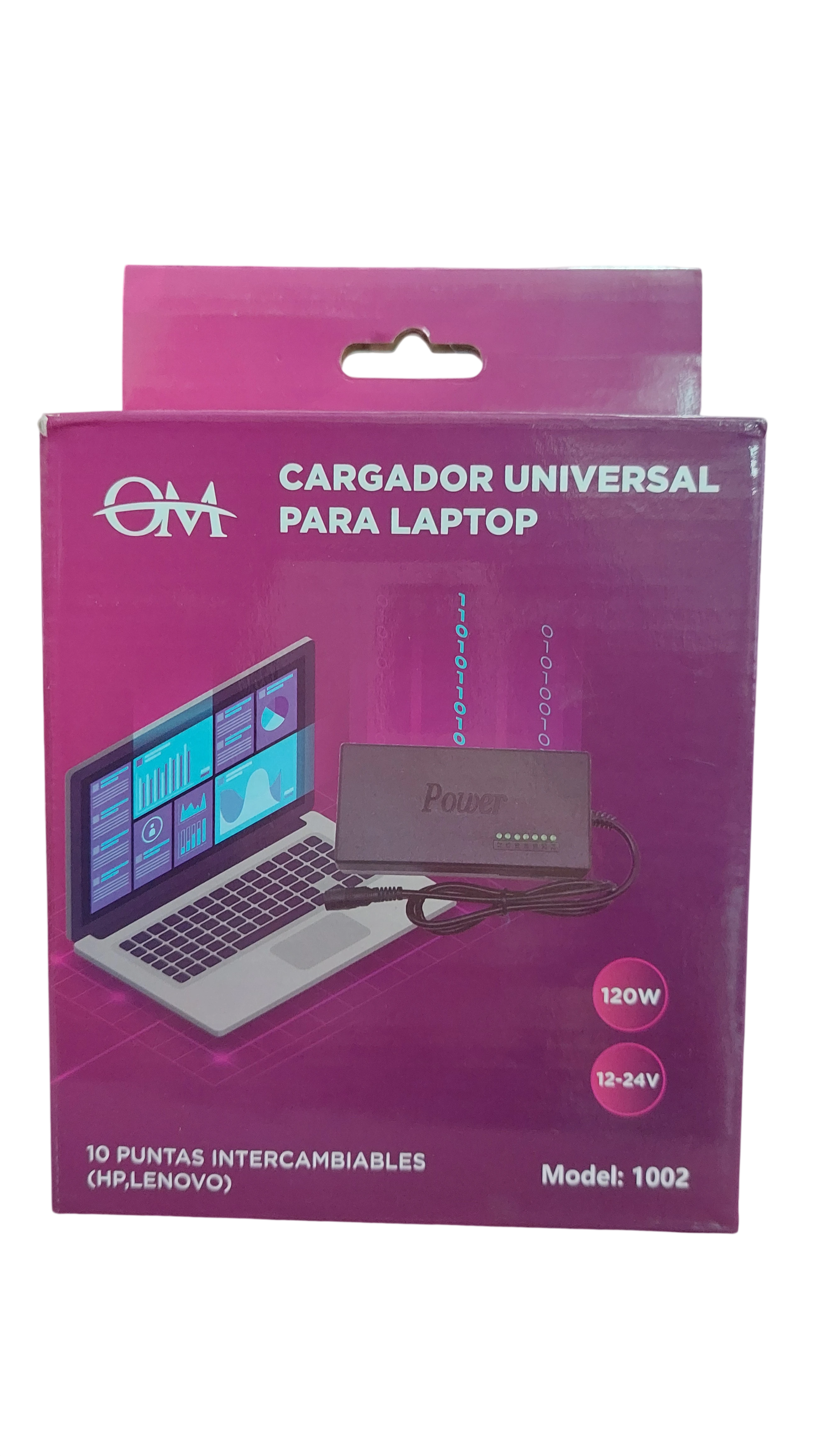 Cargador Universal para Laptop 120W con 10 Puntas Intercambiables OM Model 1002